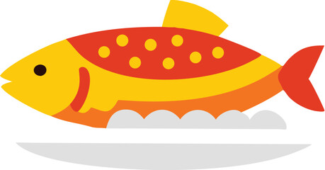 Detailed mahi mahi fish illustration on white background