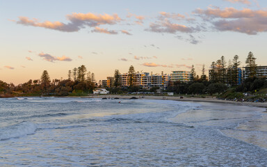 Town beach sunset view at Port Macquarie, NSW, Australia