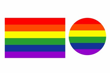 Set of Pride flag Rainbow, rainbow pride flag icon