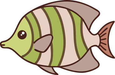 Moorish idol fish illustration on white background