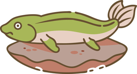 Mudskipper fish illustration detailed vector graphic