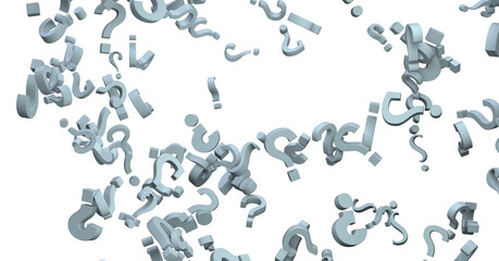 question marks, original 3d rendering