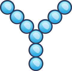 Illustration of a Y-shaped molecule structure, symbolizing insulin's molecular form.