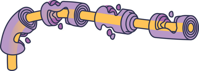 Illustration of damaged myelin sheath on a nerve fiber, symbolizing multiple sclerosis.