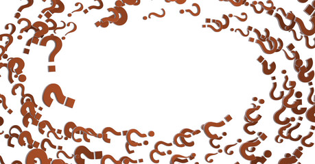 question mark symbols for FAQ, information, problem, and solution