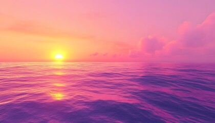 Fototapeta premium Vibrant sunset over a calm sea.