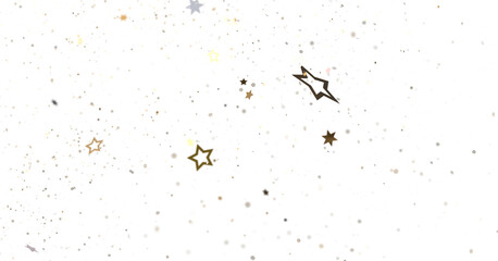 stars background, sparkle lights confetti falling. magic shining Flying christmas stars on night