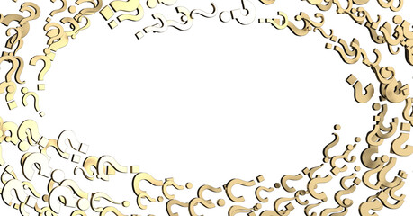 colored question marks background concept. 3D Rendering.