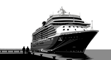 Obraz premium Majestic Cruise Ship Docked at Port