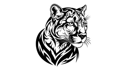 Tribal Style Cougar Head Design