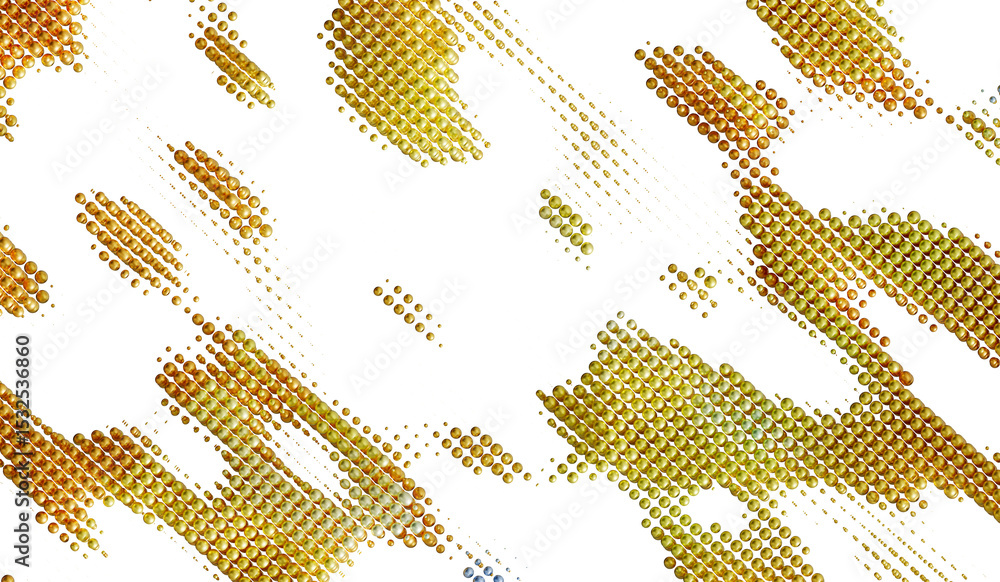 Poster Golden sphere pattern, abstract background texture.  Perfect for modern design projects.