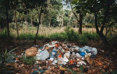 Garbage in the forest