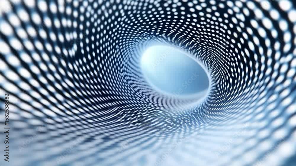 Poster Futuristic Tunnel of Data: A mesmerizing tunnel of light and information, a visual representation of the digital frontier. the image is made up of interconnected points, with a futuristic aesthetic. 