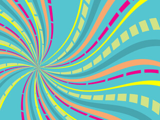Vintage retro banner background. Colorful grunge wave wallpaper. Vector illustration. Twist party backround pattern.