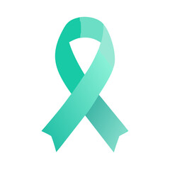 Teal Awareness Ribbon for Psychology Support Icon