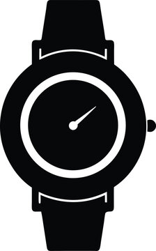 recommend clip art: Watch – black silhouette on white background