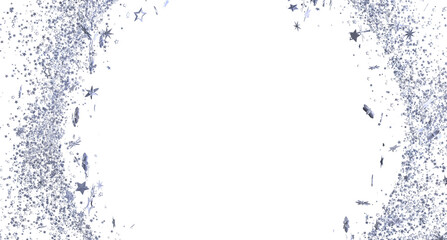 Sparkling silver glitter stars on white. Perfect for holidays, celebrations, and festive designs.