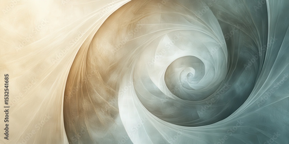Aufkleber abstract fractal spiral with soft colors and delicate textures for backgrounds