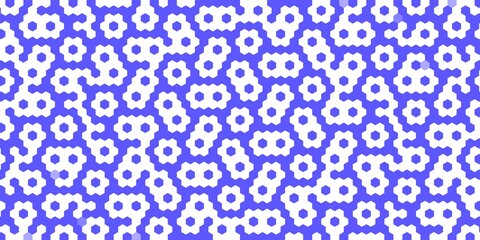 Abstract Periwinkle Hexagon Labyrinth. Abstract pattern of periwinkle blue hexagonal shapes on white background