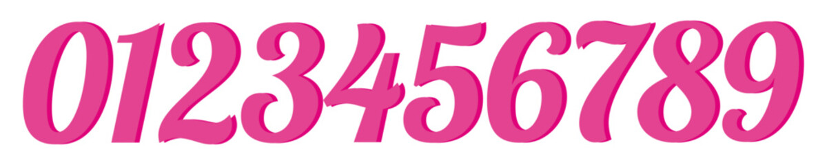 A set off 3D style number art design. tow color and beautiful sign business vector design.  