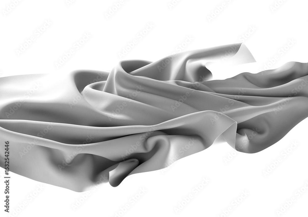 Poster high-quality image of gray fabric elegantly draped. perfect for design projects needing a luxurious,