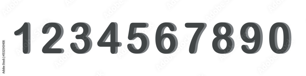 Fototapete set of colorful numbers. vector illustration. template elements for greeting card, web design. mathe