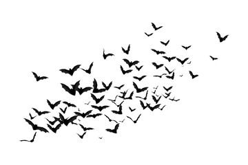 Swarm of Bats. flock. Halloween, Cut Out