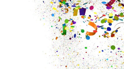 Festive background with colorful confetti. Perfect for party invitations, celebrations, and more.