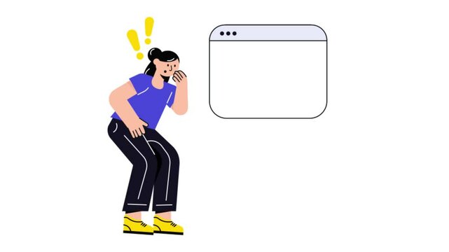 Website Unavailable  Connection 2D Flat Animation. 