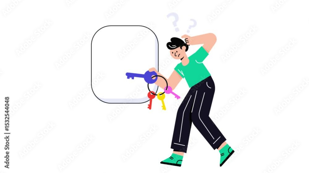 Poster forgot password connection 2d flat animation.