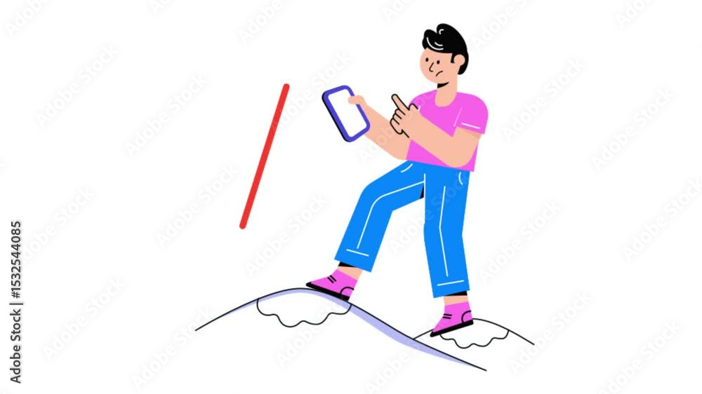 Poster lost connection connection 2d flat animation.