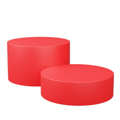 3D Render Red Product Display Podium