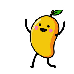 Obraz premium Happy National Mango Day Kawaii Mango Character Celebration 