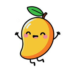 Obraz premium Happy National Mango Day Kawaii Mango Character Celebration
