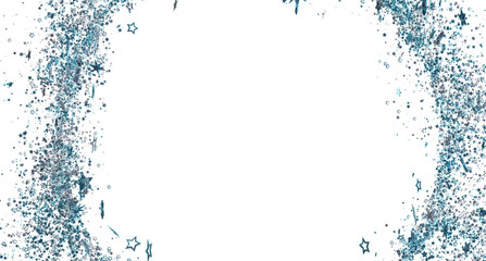 Sparkling blue glitter stars border. Perfect for festive designs, cards, or websites.