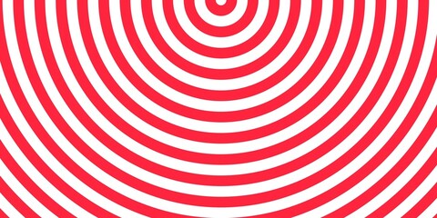 Red and White Concentric Circles Pattern. Hypnotic and dynamic visual effect, ideal for backgrounds, posters, or modern art themes