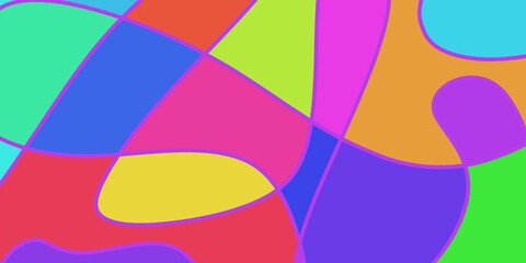 Vibrant Looping Abstract Art. Creating a sense of depth and flow, reminiscent of neurographic art or a vibrant stained-glass effect