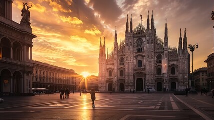 The Enchanting Beauty of a Cathedral Under the Golden Sunset