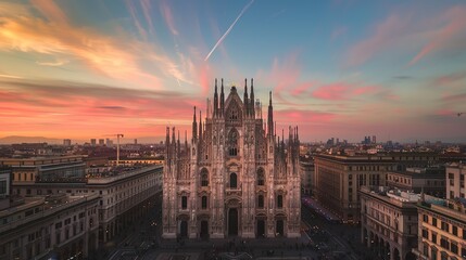 The Enchanting Beauty of a Cathedral Under the Golden Sunset