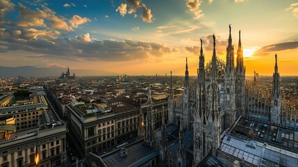 The Enchanting Beauty of a Cathedral Under the Golden Sunset