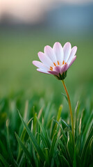 Morning light on meadow petals: serene flower in sunlit landscape