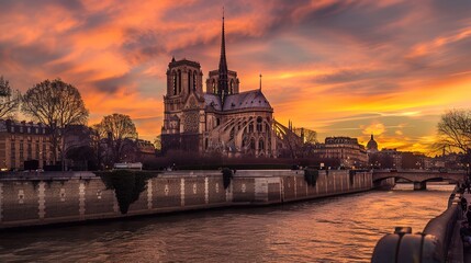 The Enchanting Beauty of a Cathedral Under the Golden Sunset