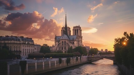 The Enchanting Beauty of a Cathedral Under the Golden Sunset