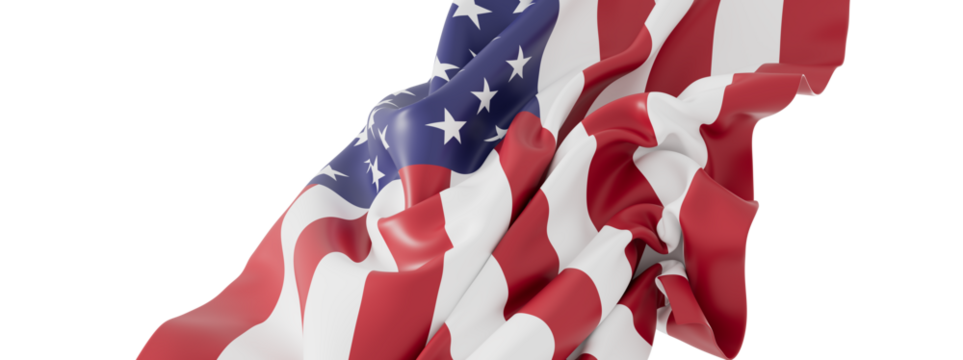 High-resolution image of a waving American flag, perfect for patriotic designs and backgrounds.