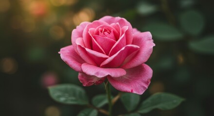 Pink rose in garden