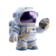 Cute Astronaut Holding Space Rock. (1)