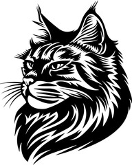 Cute cat vector illustration in flat cartoon style