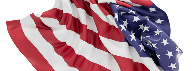 High-resolution image of a draped American flag, perfect for patriotic designs.