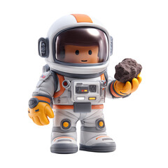 Cute Astronaut Holding Space Rock.