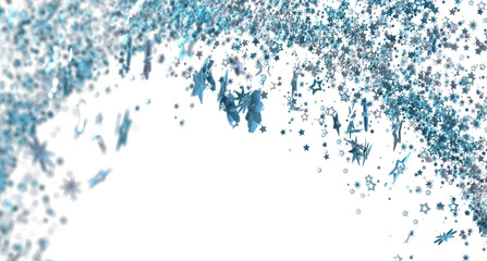 Sparkling blue stars on white. Perfect for celebration, winter, or holiday designs.